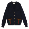 Gucci Ribbon Knitted Wool-blend Cardigan For Men Black