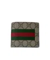 GUCCI RIBBON STRIPE DOUBLE FOLD WALLET