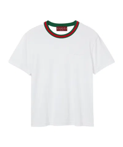 GUCCI GUCCI LOGO DETAILED CREWNECK T-SHIRT