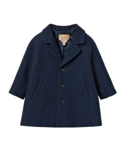 Gucci Ribbon Wool Coat In Black