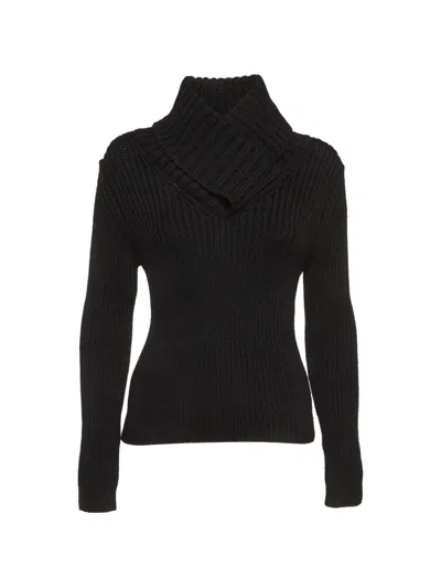 Pre-owned Gucci Rib-knit Roll-neck Sweater In Black