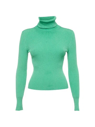 Pre-owned Gucci Rib-knit Roll-neck Sweater In Green
