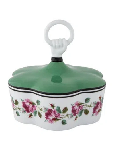 Pre-owned Gucci Richard Ginori Porcelain Floral Trinket Dish In White