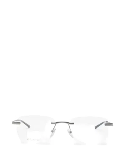Gucci Rimless Glasses In Silver
