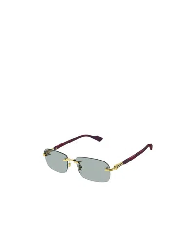 Gucci Rimless Rectangle-frame Sunglasses In Gray