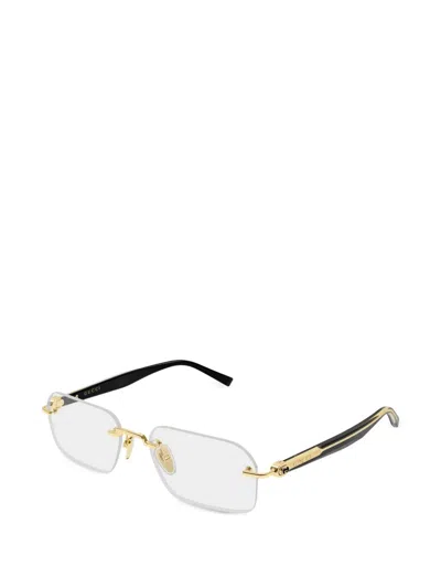 Gucci Rimless Rectangle-frame Glasses In Multi