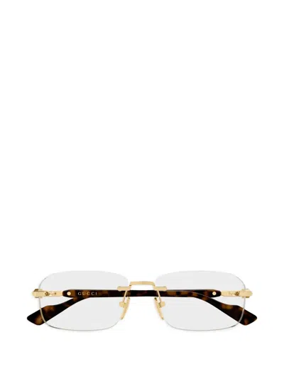 Gucci Rimless Rectangle-frame Glasses In Multi