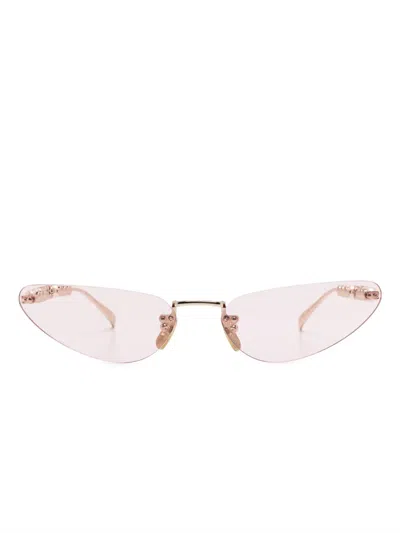 Gucci Rimless Sunglasses In 金色