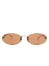 Gucci Rimless Sunglasses In Gold