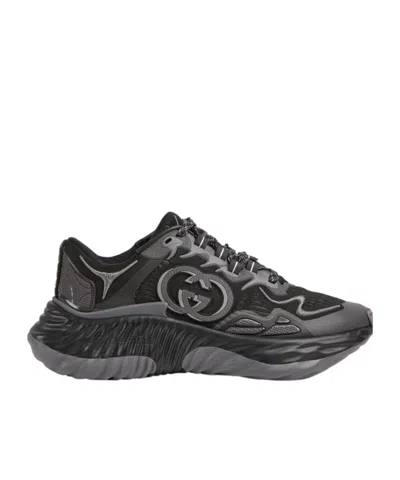 Gucci Ripple Logo Sneakers In Black