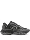 Gucci Interlocking G Chunky Leather Sneakers In Black