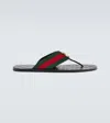 Gucci Web Stripe-embellished Flip Flops In Black