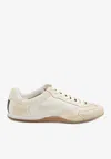 Gucci Elan Washed Leather Low-top Sneakers In White