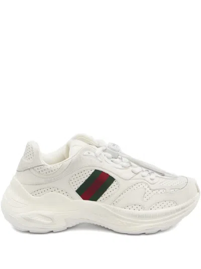 Gucci 2.0 Perforated Leather Sneakers In Animal Print