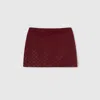 Gucci Gg Canvas Skirt With Crystals In Burgundy