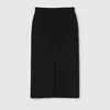 Gucci Wool Crêpe Skirt With  Detail In Black