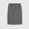 Gucci Seeded Wool Skirt In Gray