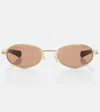 Gucci Rodeo Drive Oval Sunglasses In Gold