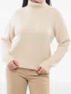 Gucci Turtleneck Cashmere Blend Pullover With Ton Sur Ton Logo In Neutrals