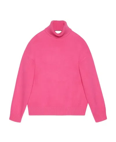 Gucci Roll-neck Wool Jumper In Pink