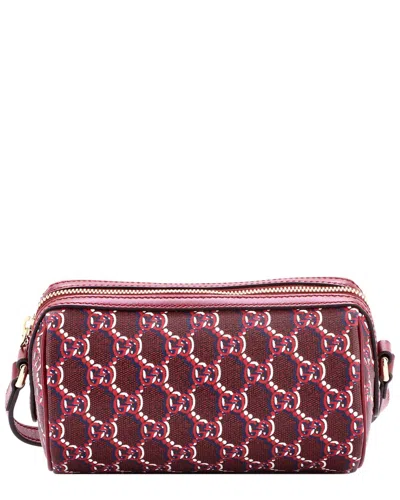 Gucci Roller Crossbody Bag Gg Shadow Leather Mini (authentic Pre-loved) In Purple