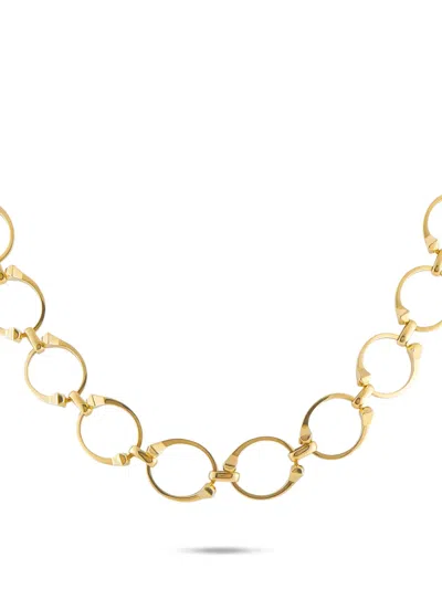 Pre-owned Gucci Rolo-chain Necklace In Gold