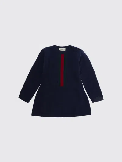 Gucci Babies' Wool Dress In Blue