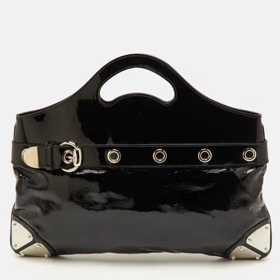 Pre-owned Gucci Romy Black Patent Leather Satchel