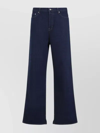 Gucci Rose Baggy Denim Certified Trousers In Blue