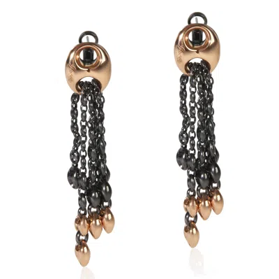 Pre-owned Gucci Rose Gold & Blackened Sterling Silver Mariner Link Earrings