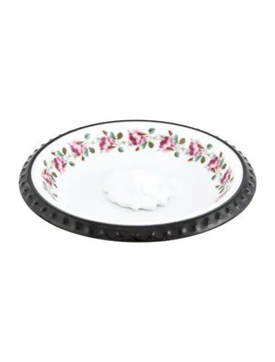 Pre-owned Gucci Rose Trinket Tray In White
