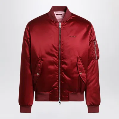Gucci Rosso Ancora Bomber In Heavy Nylon Canvas Men In Red