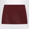 Gucci Rosso Ancora Gg-fabric Mini Skirt With Crystals In Red