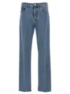 Gucci Logo Patch Straight-leg Jeans In Blue