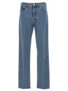 Gucci 90s Light Blue Straight Jeans With Logo Patch In Denim Woman In Blue