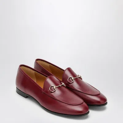 Gucci Rosso Ancora Leather Jordaan Loafer Women In Burgundy