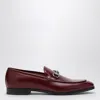 Gucci Rosso Ancora Leather Moccasin With Horsebit Men In Red