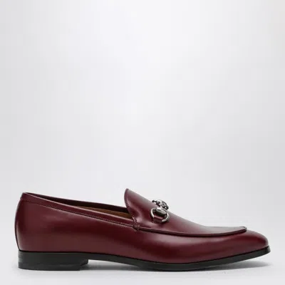 GUCCI GUCCI ROSSO ANCORA LEATHER MOCCASIN WITH HORSEBIT MEN