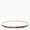 GUCCI GUCCI ROSSO ANCORA PATENT LEATHER BELT WITH GG BUCKLE WOMEN