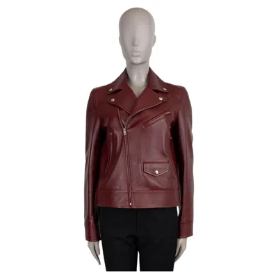 Pre-owned Gucci Rosso Ancora Red 2025 Leather Biker Jacket 40 S