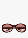 Gucci Oval Frame Sunglasses With Tinted Lenses
