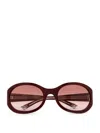 Gucci Oval Frame Ancora Sunglasses With Tinted Lenses