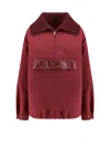 Gucci Womens Dark Rosso Ancora Half-zip Relaxed-fit Woven Jacket