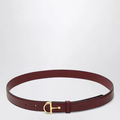 Gucci Rosso Ancora Thin Belt With Half Buckle