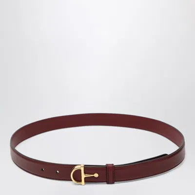 Gucci Rosso Ancora Thin Belt With Half Buckle Women In Red