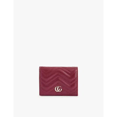 GUCCI WOMENS ROSSO ANCORA/ROS.ANC GG MARMONT LEATHER WALLET