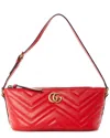 Gucci Small Gg Marmont Quilted Leather Shoulder Bag In Red