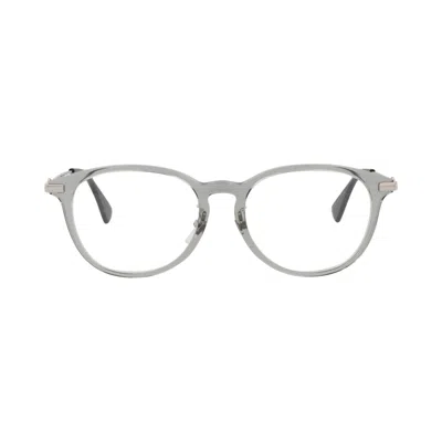 Pre-owned Gucci Round Acetate Optical Frames 'grey/silver/transparent' | Women's Size Onesize In Gray
