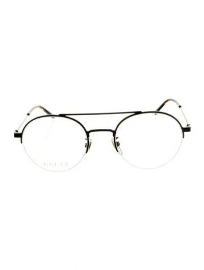 Pre-owned Gucci Round Eyeglasses In Black