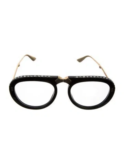 Pre-owned Gucci Round Eyeglasses In Black